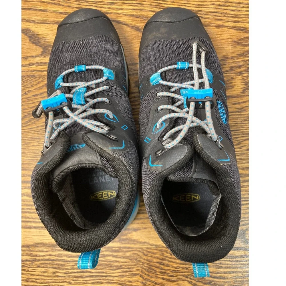 KEEN Terradora II Mid WP Youth 2 Black Blue Waterproof Hiking Boots 1023523